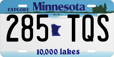 MN license plate 285TQS