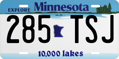 MN license plate 285TSJ