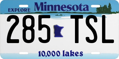 MN license plate 285TSL