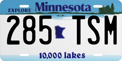 MN license plate 285TSM