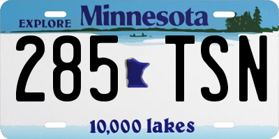 MN license plate 285TSN