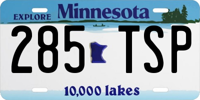 MN license plate 285TSP
