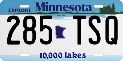 MN license plate 285TSQ