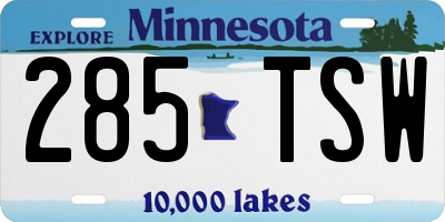 MN license plate 285TSW