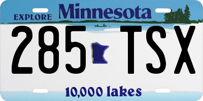 MN license plate 285TSX