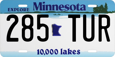 MN license plate 285TUR