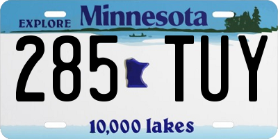 MN license plate 285TUY