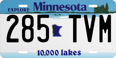 MN license plate 285TVM
