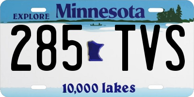 MN license plate 285TVS
