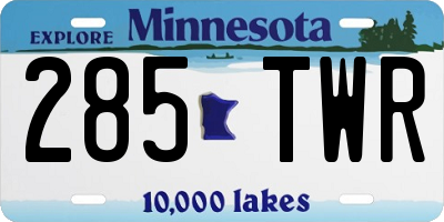 MN license plate 285TWR
