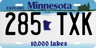 MN license plate 285TXK