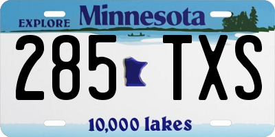 MN license plate 285TXS