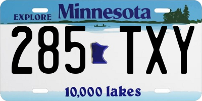 MN license plate 285TXY