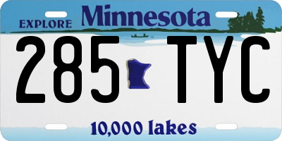 MN license plate 285TYC