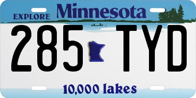 MN license plate 285TYD