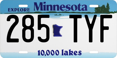 MN license plate 285TYF