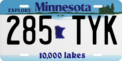 MN license plate 285TYK