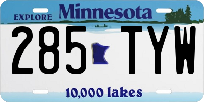 MN license plate 285TYW