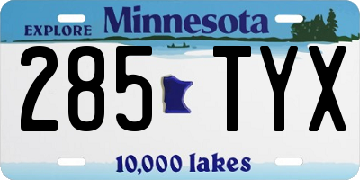 MN license plate 285TYX