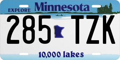 MN license plate 285TZK