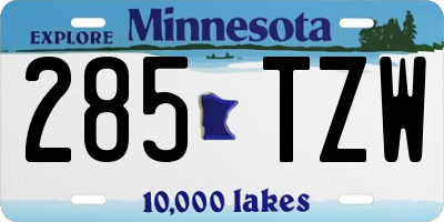 MN license plate 285TZW