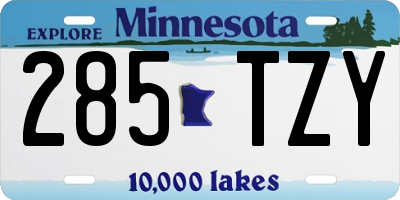 MN license plate 285TZY