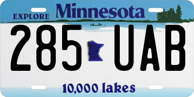 MN license plate 285UAB
