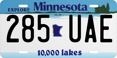 MN license plate 285UAE