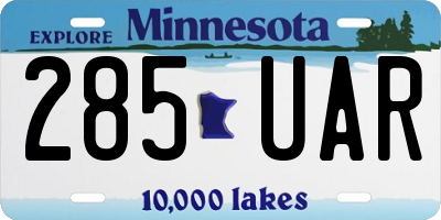 MN license plate 285UAR