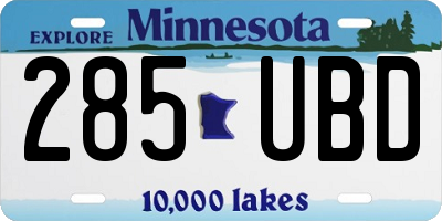 MN license plate 285UBD
