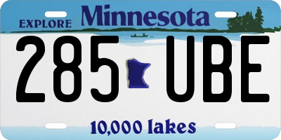 MN license plate 285UBE