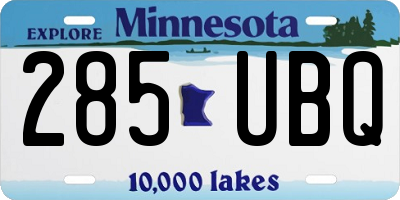 MN license plate 285UBQ
