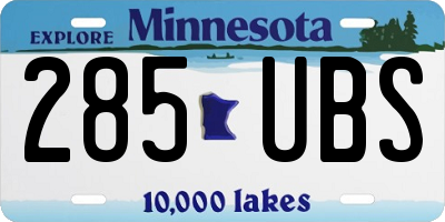 MN license plate 285UBS