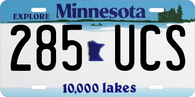 MN license plate 285UCS