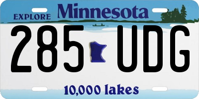 MN license plate 285UDG