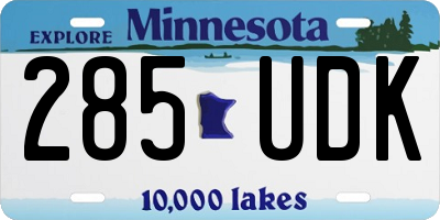 MN license plate 285UDK
