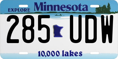 MN license plate 285UDW