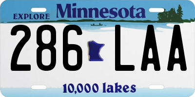 MN license plate 286LAA