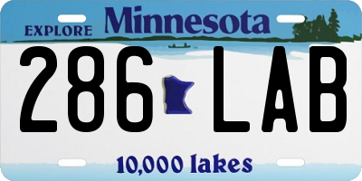 MN license plate 286LAB