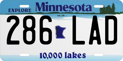 MN license plate 286LAD