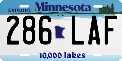 MN license plate 286LAF