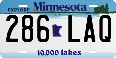 MN license plate 286LAQ