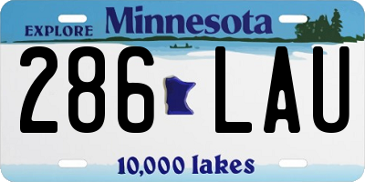 MN license plate 286LAU