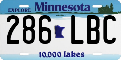 MN license plate 286LBC