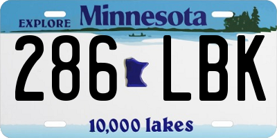 MN license plate 286LBK