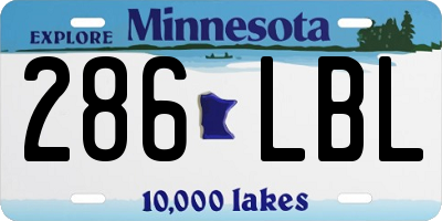 MN license plate 286LBL