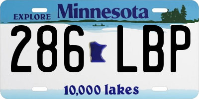 MN license plate 286LBP