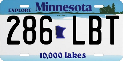 MN license plate 286LBT
