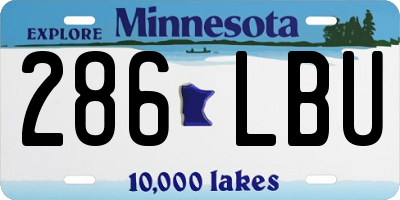 MN license plate 286LBU