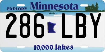 MN license plate 286LBY